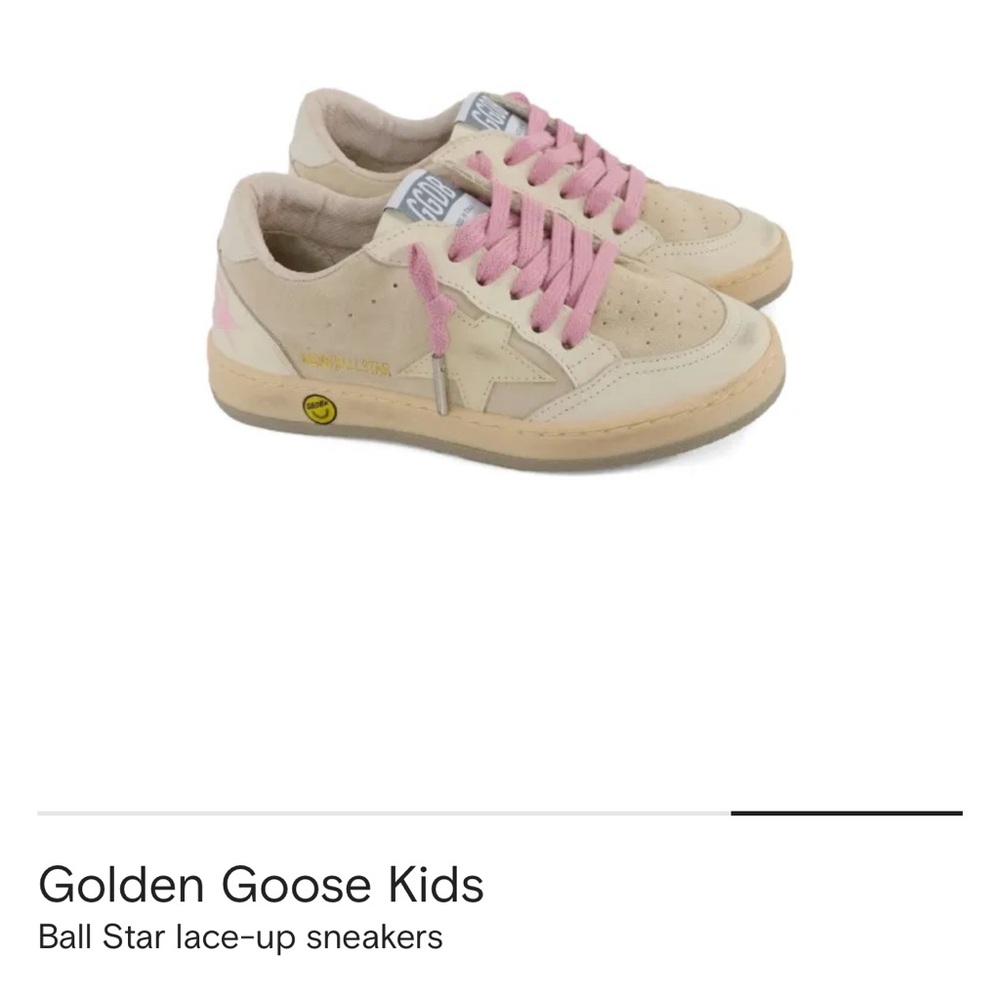 Golden Goose Kids Cream and Pink Sneakers